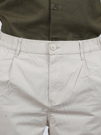 Beige Straight Fit Cargos