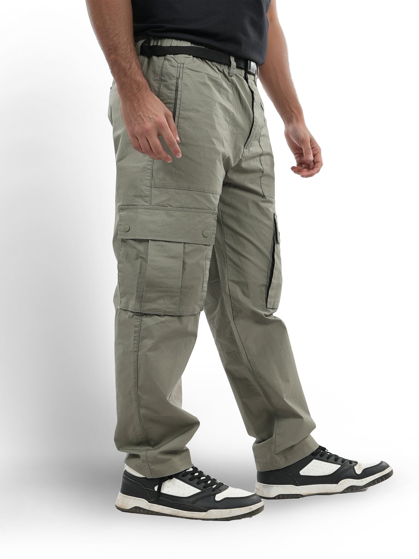 Celio* Cotton-Blend Straight Fit Olive Trousers