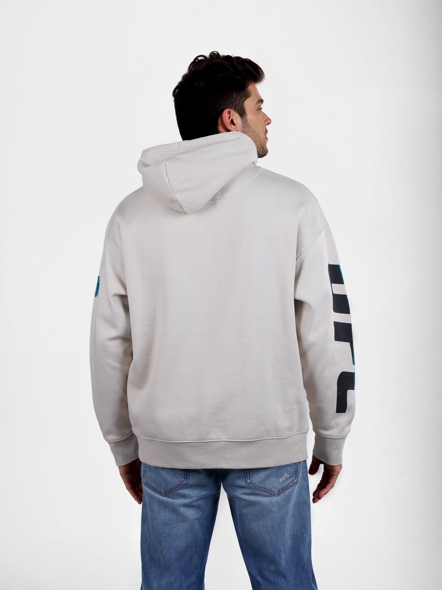 UFC - Beige Printed Oversized Cotton Sweatshirt