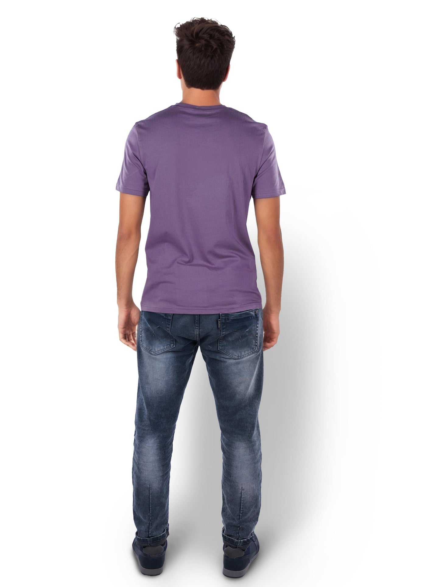 Purple Solid Cotton T-shirt