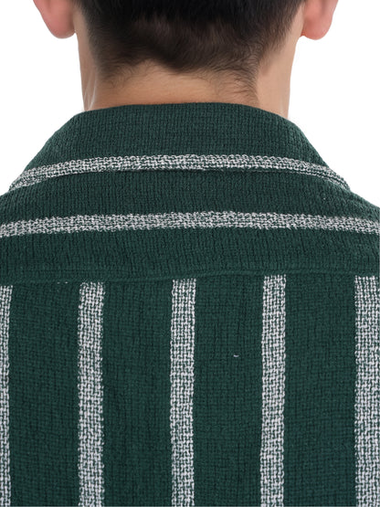 Green Striped Cotton Shirt