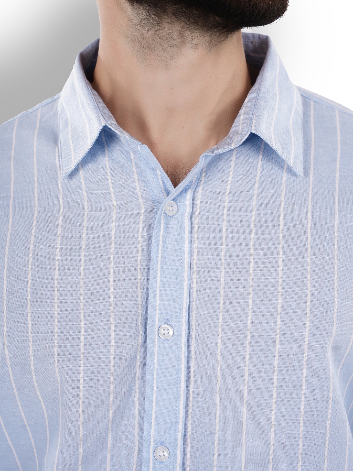 Blue Striped Linen Shirt