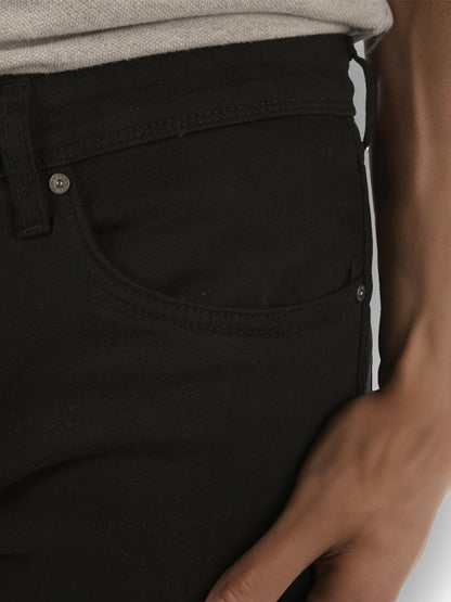 Black Straight Slim Fit Stay Dark Jeans