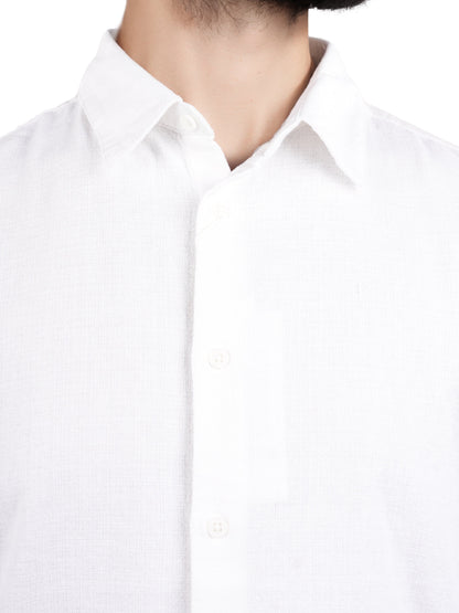 White Solid Cotton Shirt