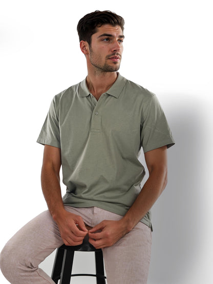 Olive Solid Cotton Polo