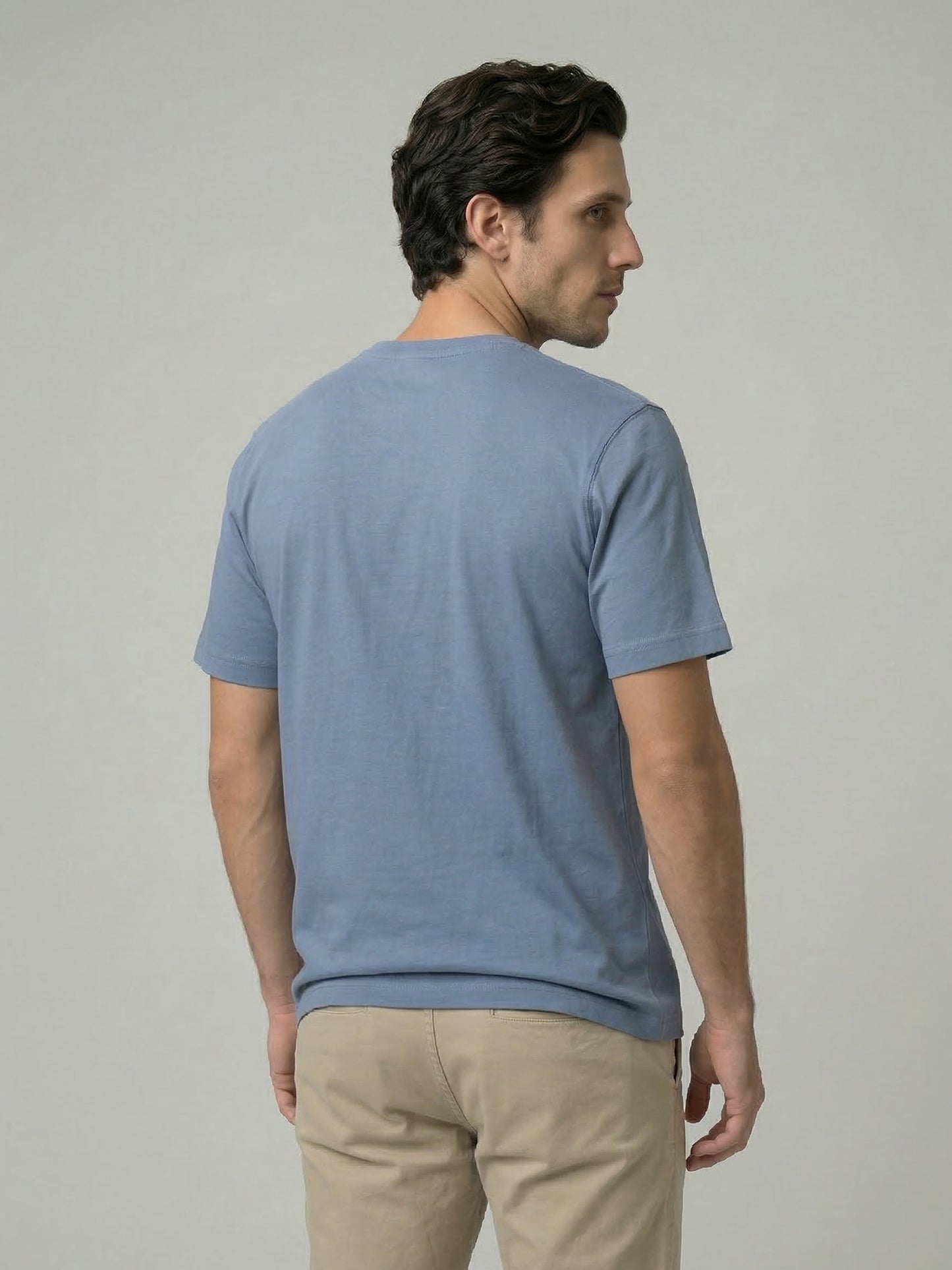Celio Mens Blue Solid Slim Fit Cotton T-Shirts