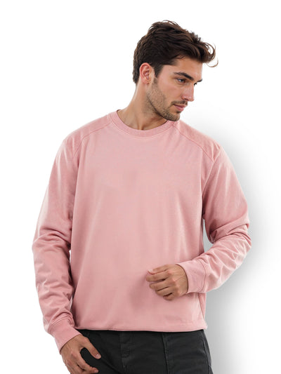 Celio* Solid Regular Fit Cotton Pink Sweatshirt
