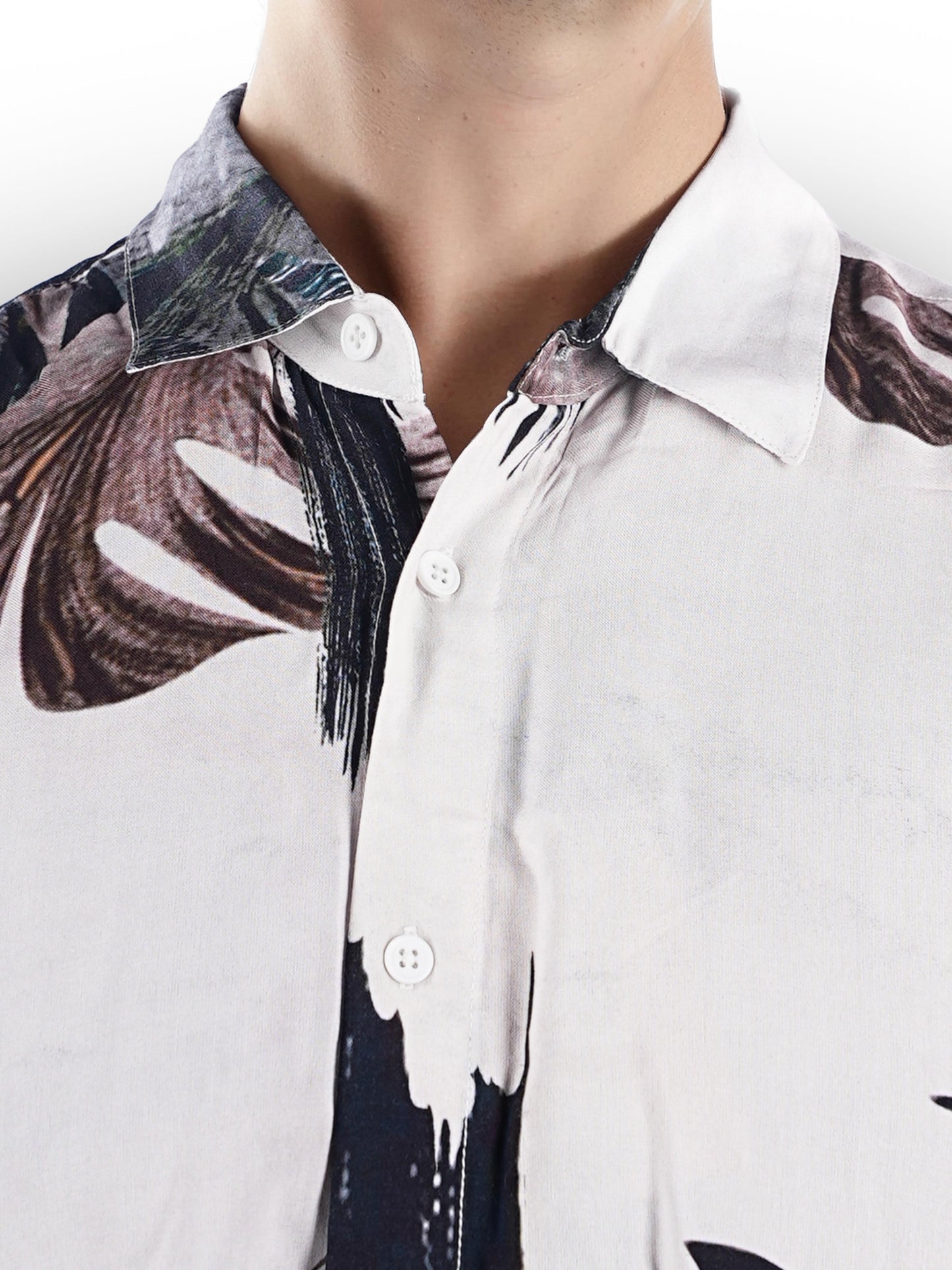 Off White Printed Viscose Shirt