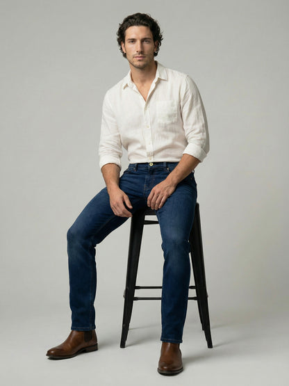 Celio Mens Blue Twill Slim Fit Modal Jeans
