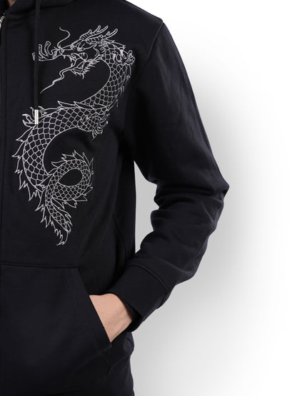 Black Embroidered Cotton Sweatshirt