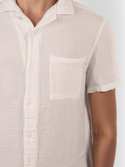 White Solid Cotton Shirt