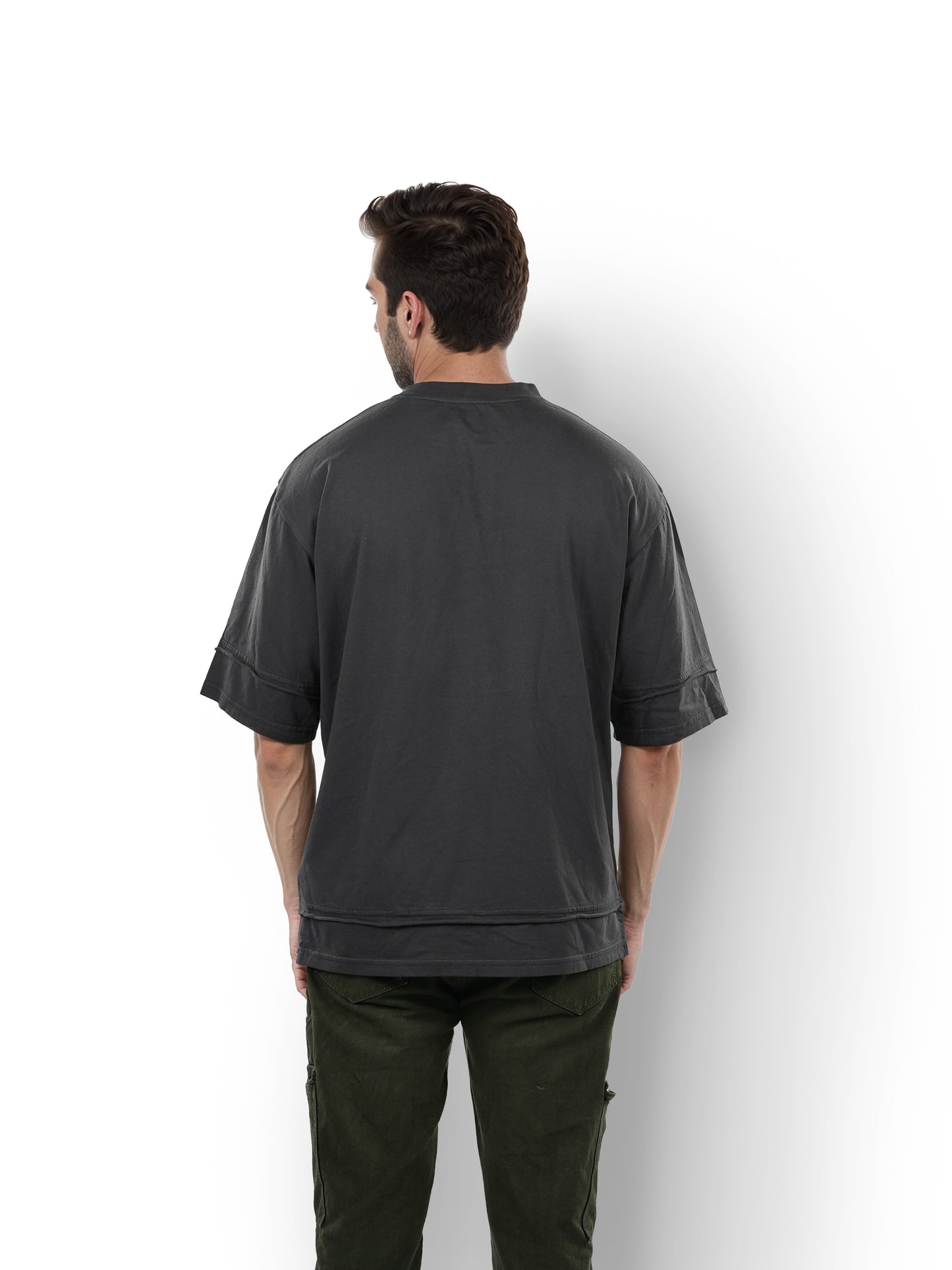 Black Solid Cotton T-shirt