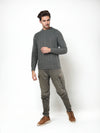 Celio* Solid Regular Fit Cotton Grey Sweater