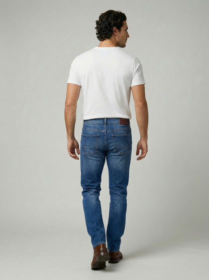 Celio Mens Blue Solid Slim Fit Cotton Jeans