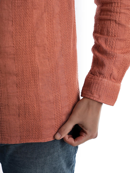 Rust Solid Cotton Shirt