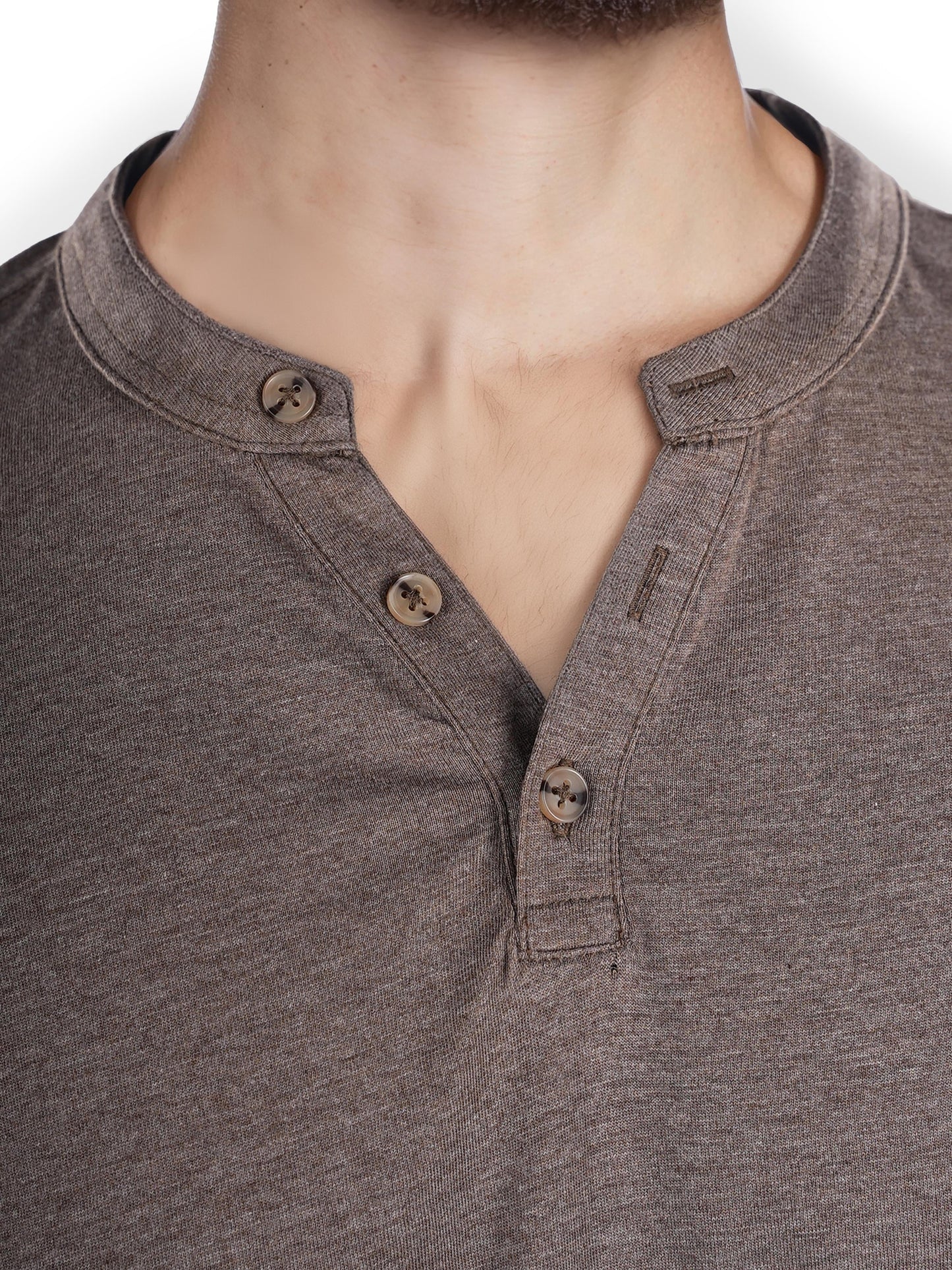 Taupe Solid Cotton T-Shirt