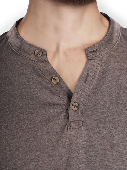 Taupe Solid Cotton T-Shirt