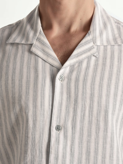 Blue Striped Linen Shirt