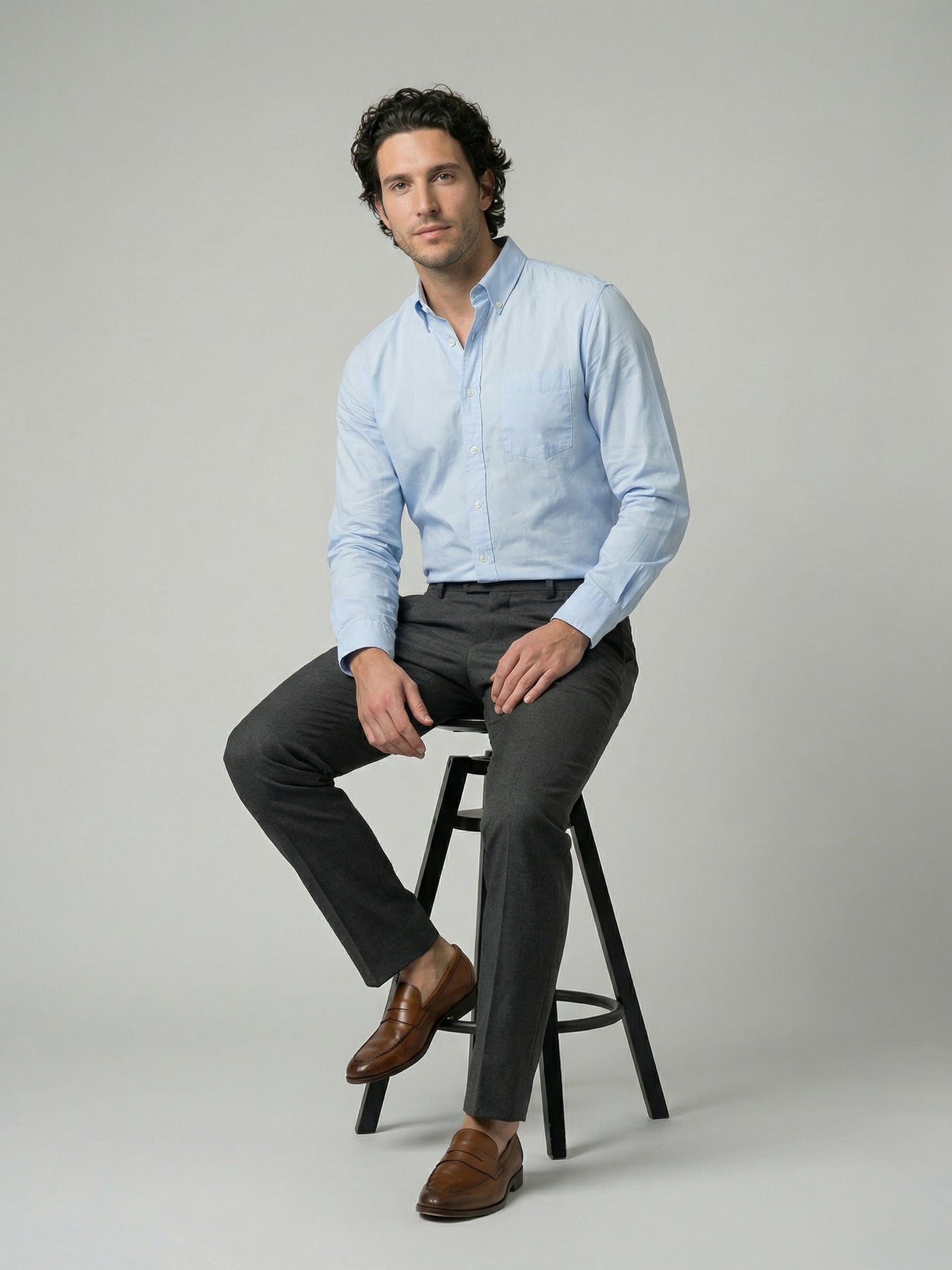 Celio Mens Blue Solid Regular Fit Cotton Shirts