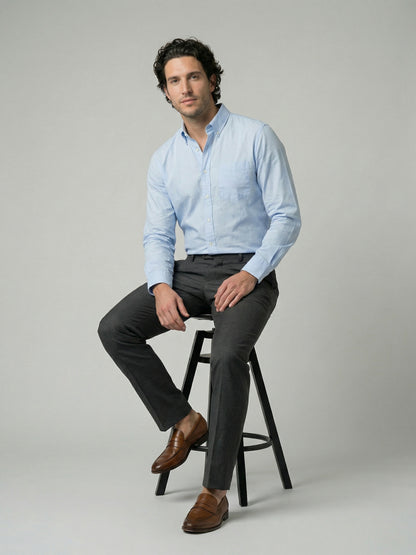 Celio Mens Blue Solid Regular Fit Cotton Shirts