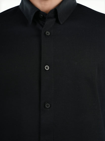 Black Solid Lyocell Shirt