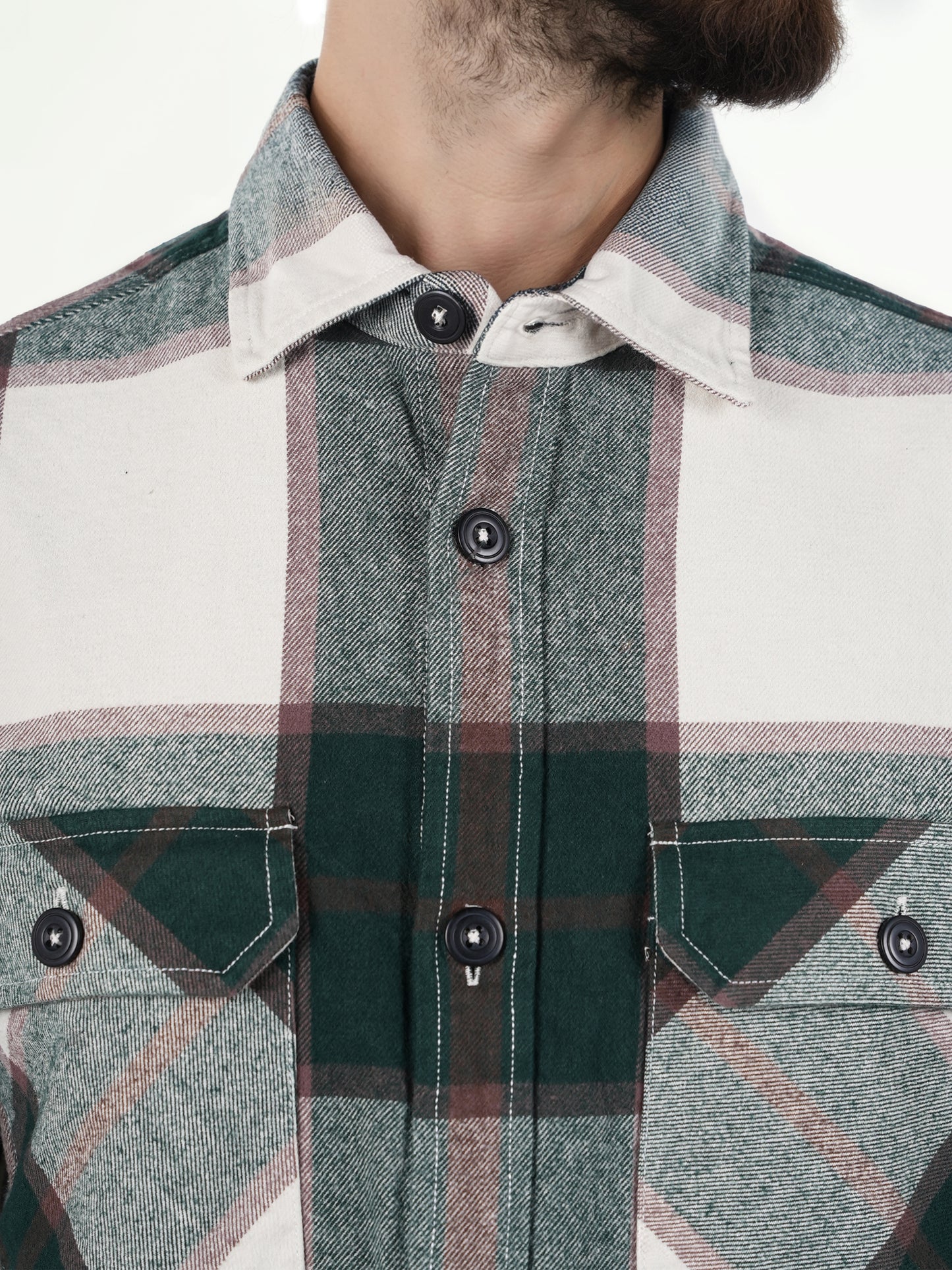 Green Checks Cotton Shirt