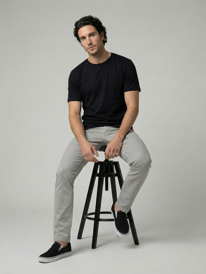 Celio Mens Black Solid Slim Fit Cotton T-Shirts