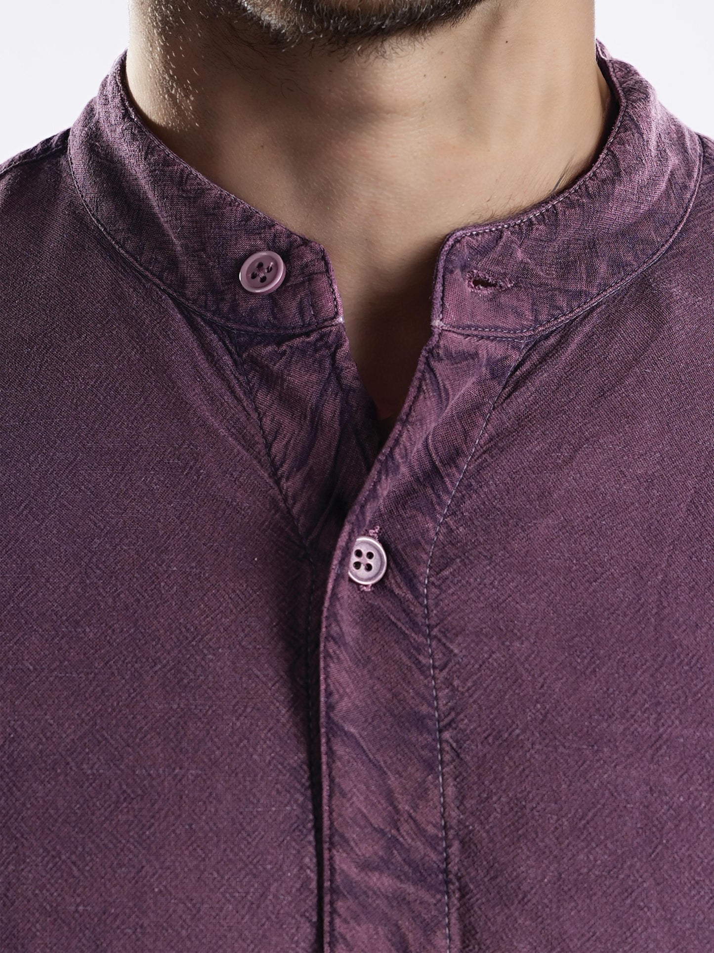 Purple Solid Cotton Shirt