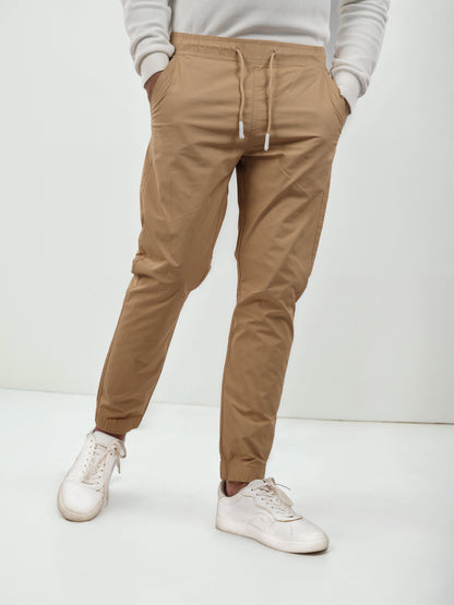 Beige Slim Fit Trousers