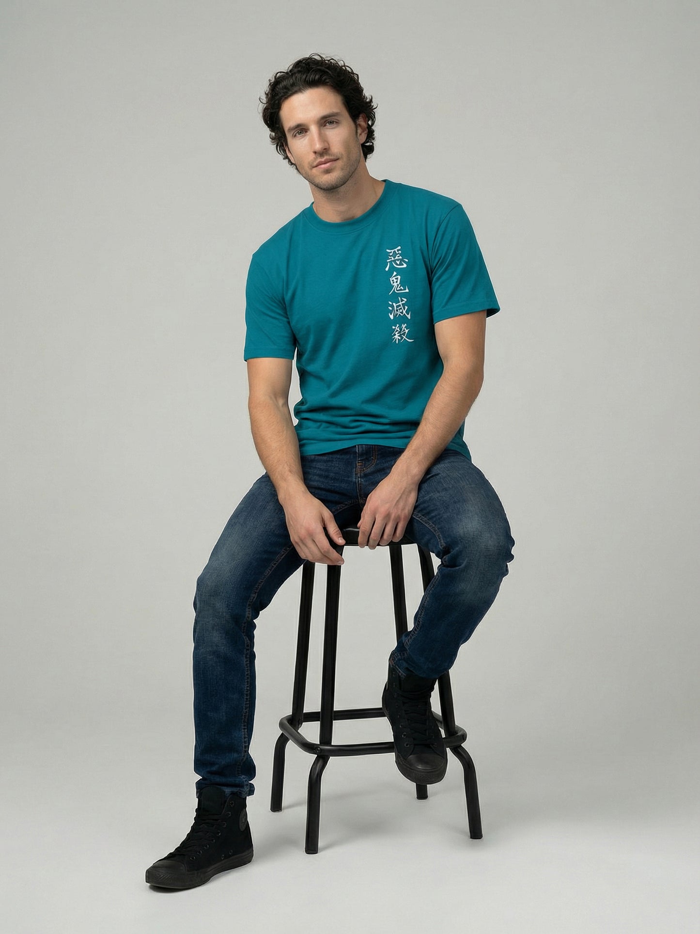 Celio Mens Blue Printed Regular Fit Cotton T-Shirts