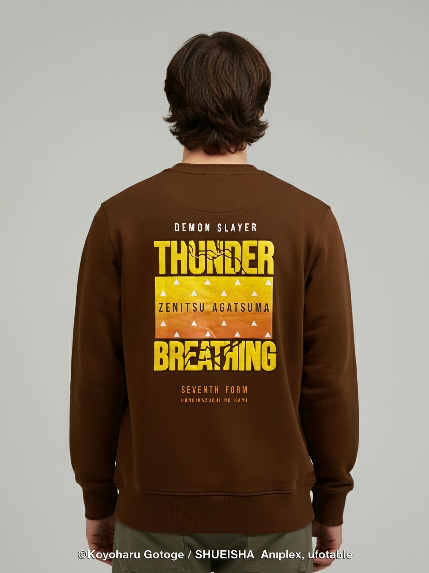 Celio Men Brown Printed Casual Cotton Demon Slayer Sweatshirt