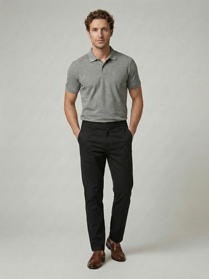 Celio Mens Black Knit Slim Fit Cotton Casual Trouser