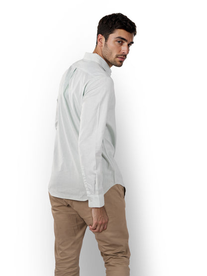 Green Solid Linen Shirt