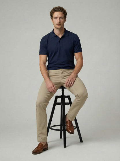 Celio Mens Beige Dobby Slim Fit Polyester Casual Trouser