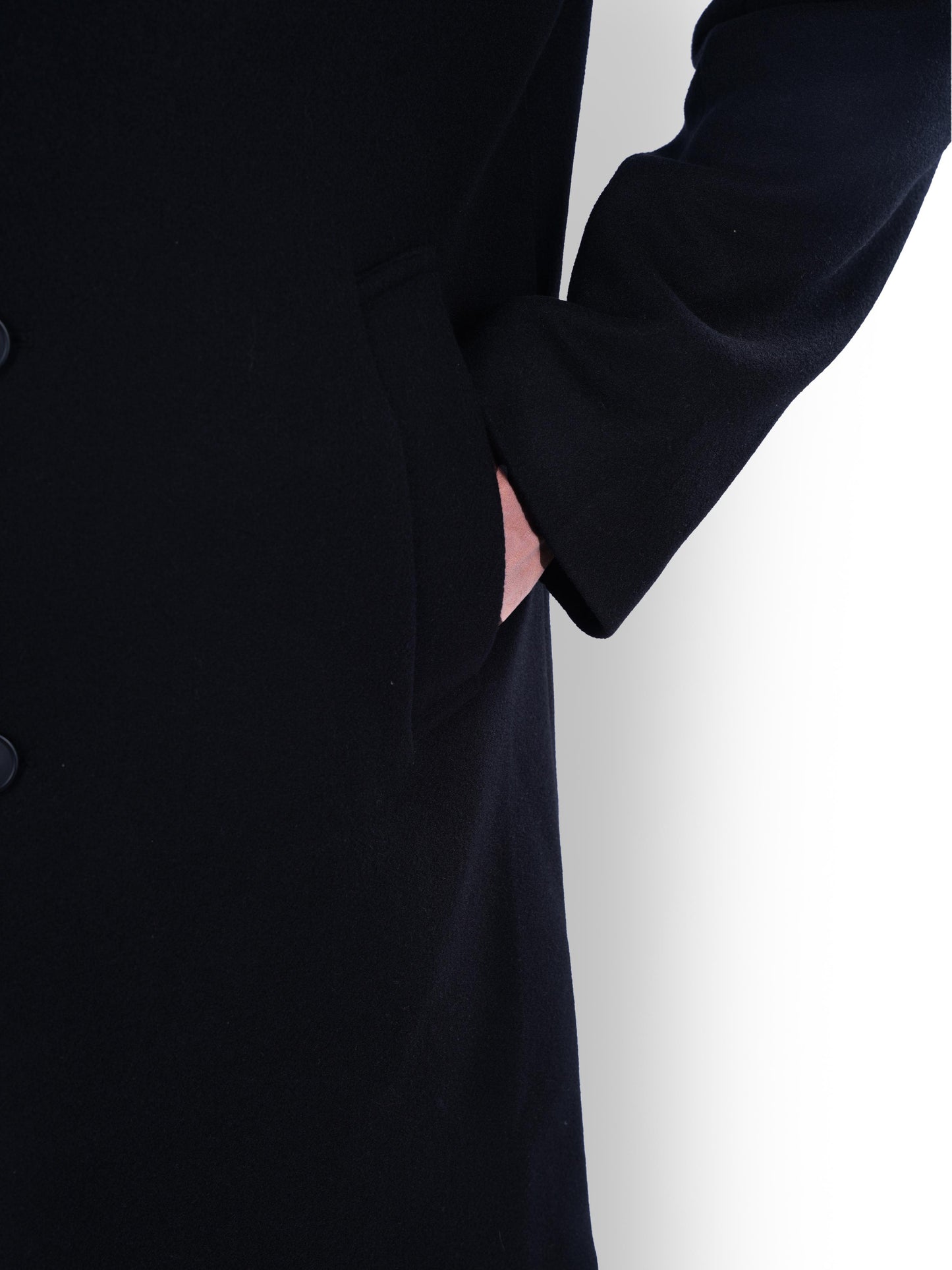 Black Solid Polyester Jacket