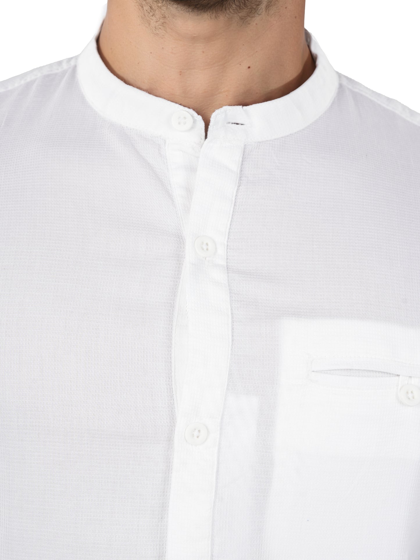 White Solid Cotton Shirt