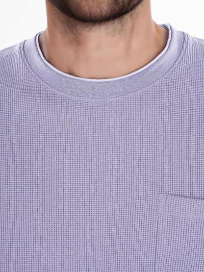 Purple Solid Cotton T-shirt