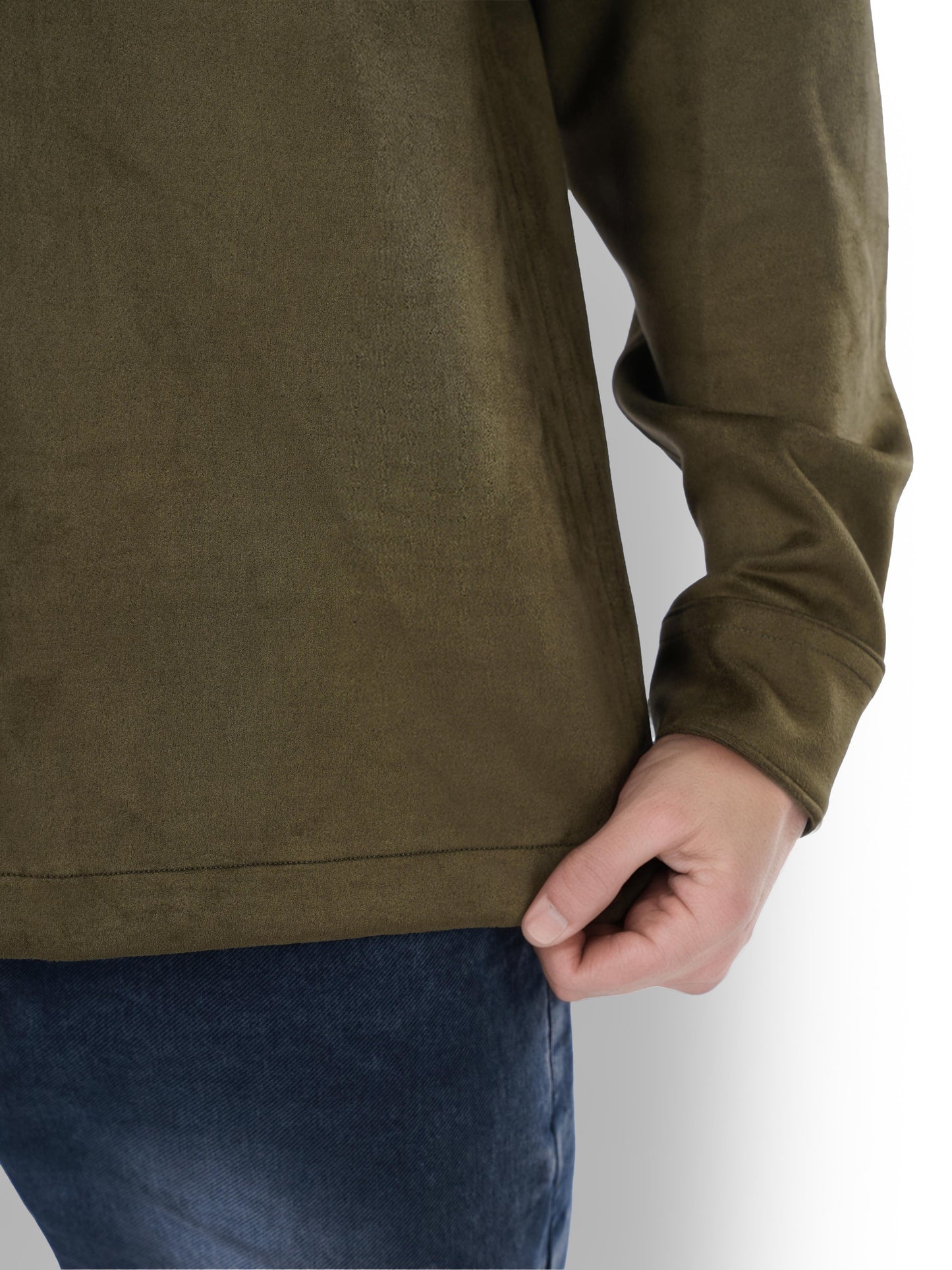 Olive Solid Polyester Jacket