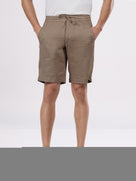 Celio* Men Brown Solid Bermuda Fit Linen Shorts