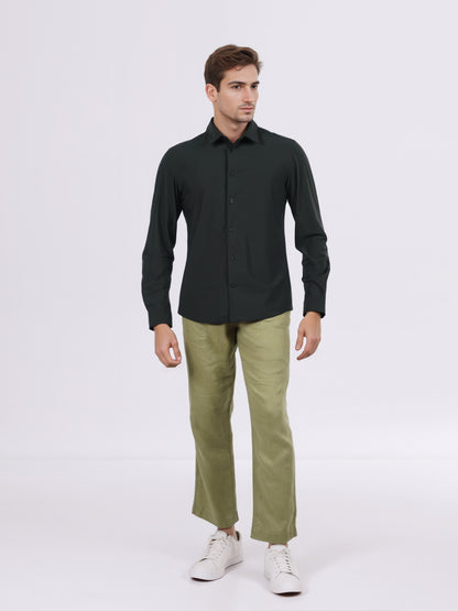 Celio* Men Black Solid Slim Fit Nylon Shirts