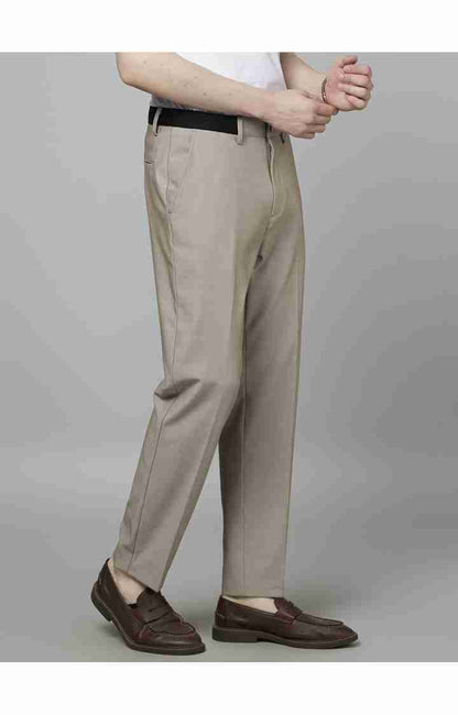 Beige Slim Fit Trousers