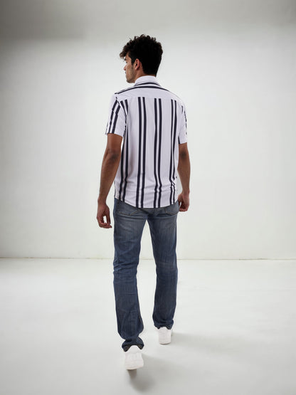 White Striped Nylon Shirt