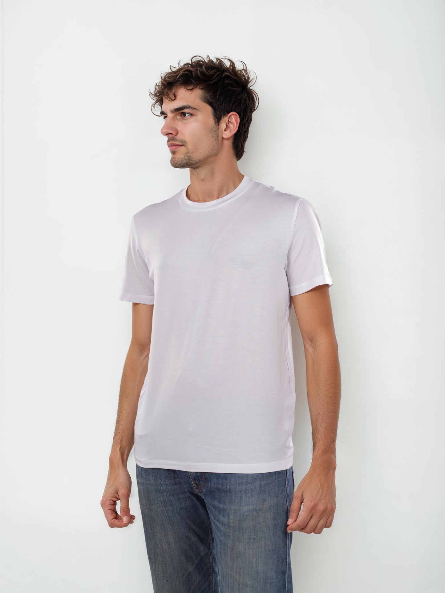 White Solid Cotton T-shirt