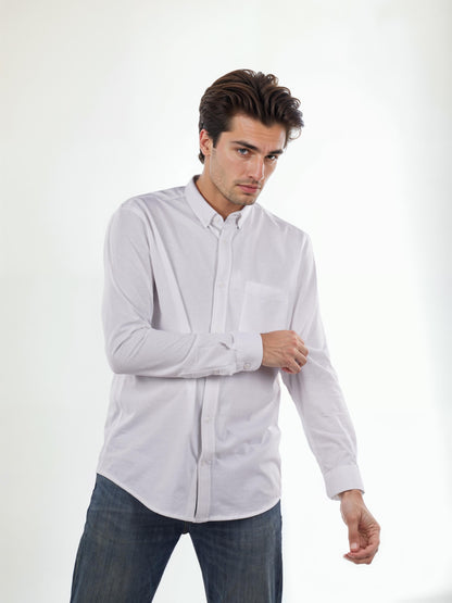 White Solid Cotton Shirt