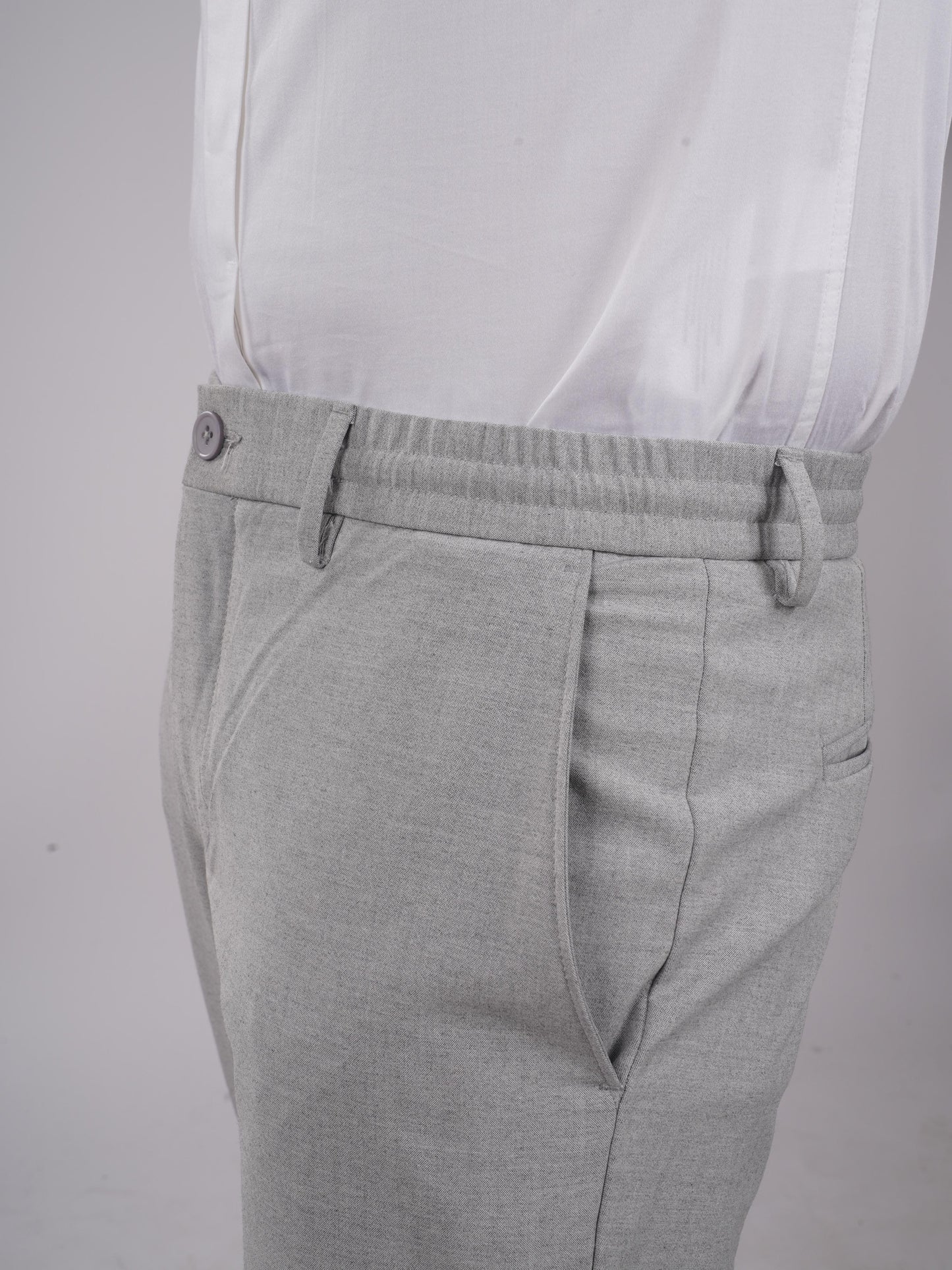 Grey Regular Fit Trousers