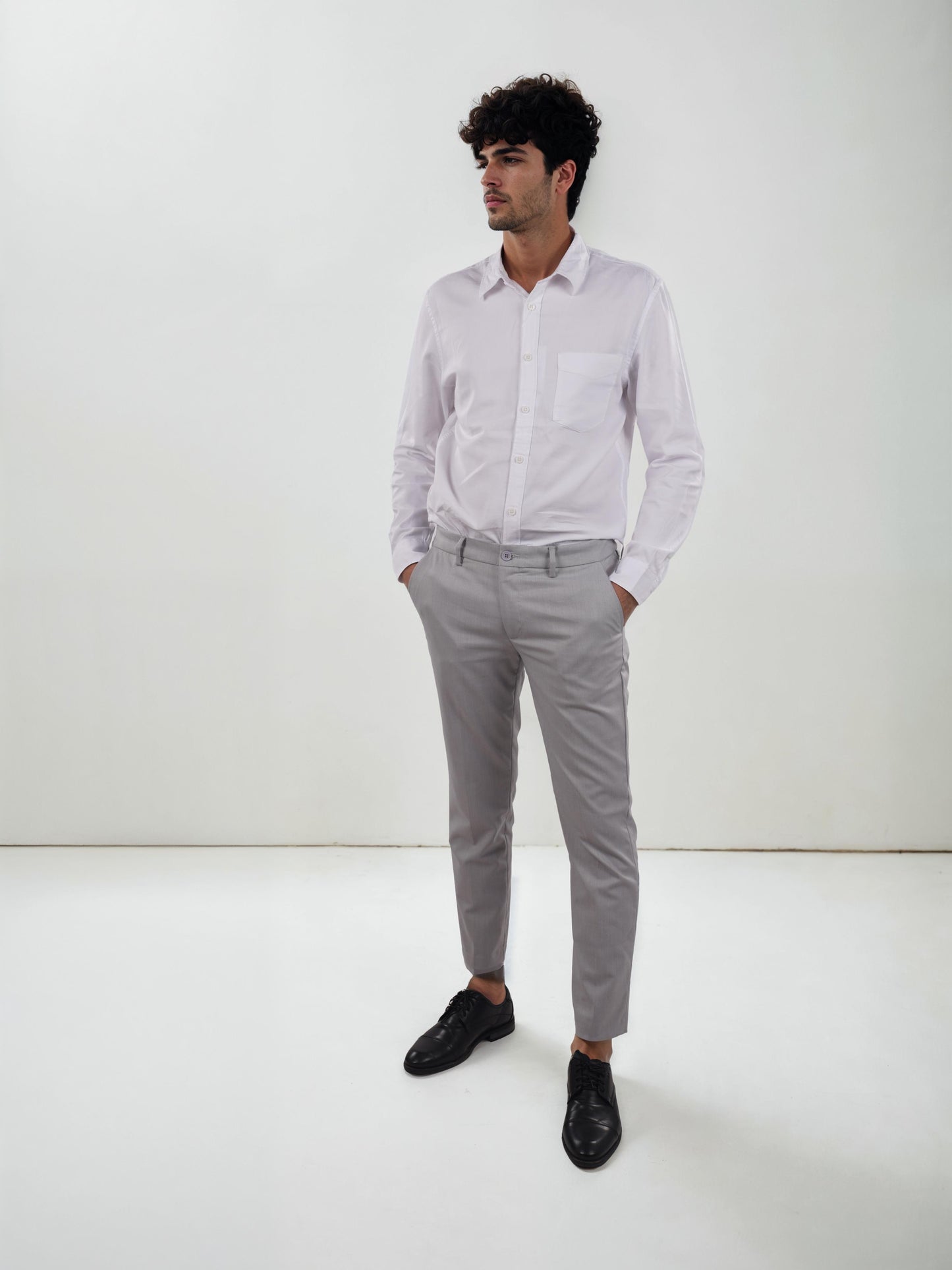 Grey Slim Fit Trousers