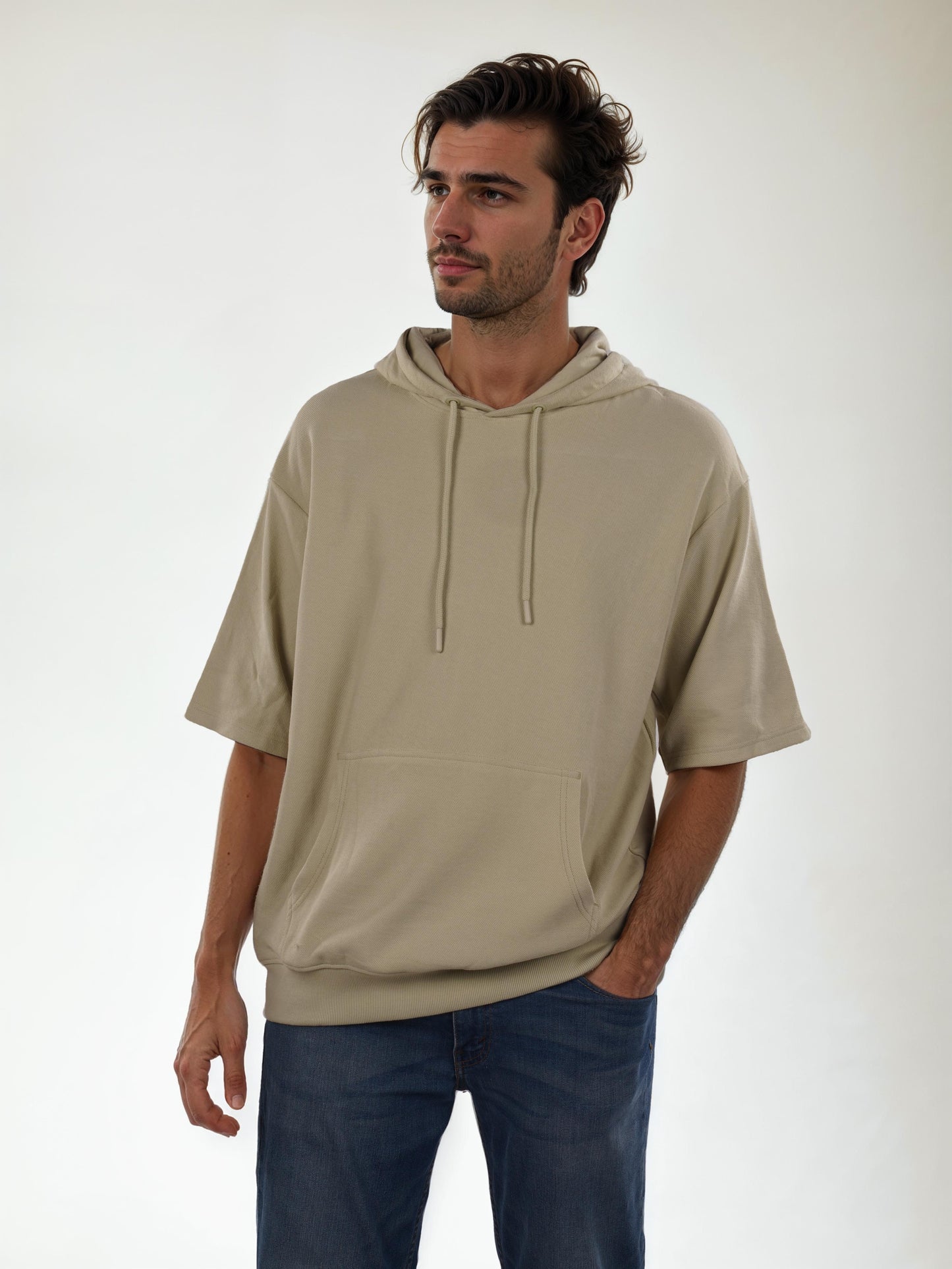 Green Solid Cotton Sweatshirt