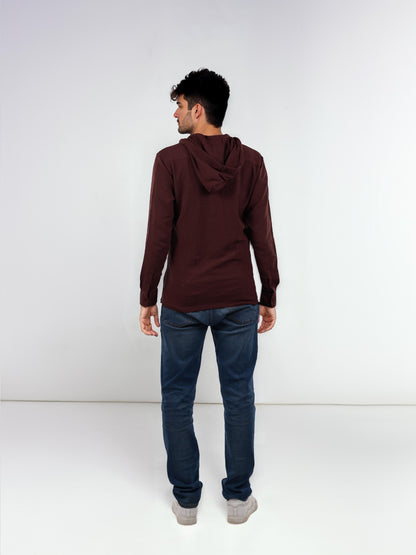 Brown Solid Cotton Shirt