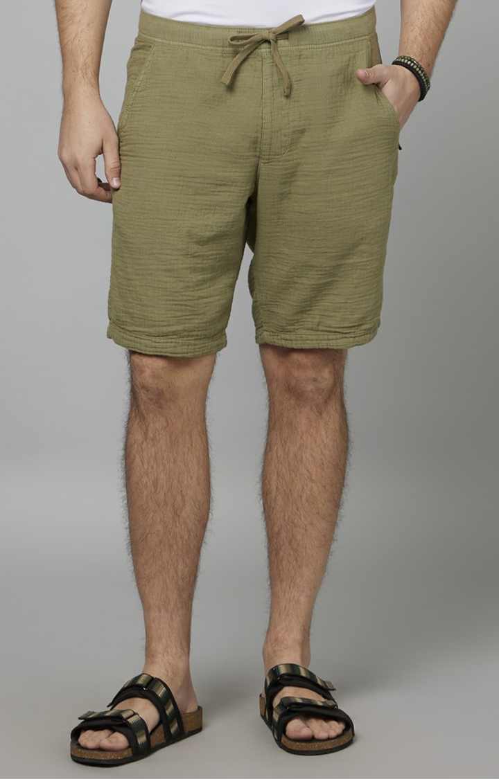 Khaki Regular Fit Shorts