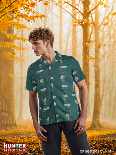 Celio* Hunter Green Printed Cotton Shirt